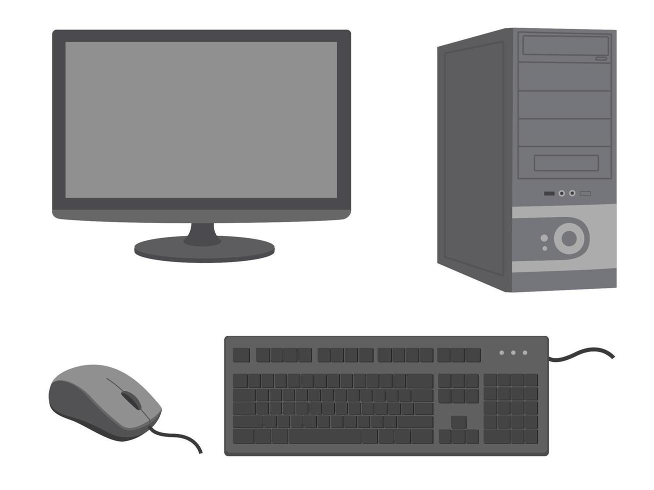 Computer elements set vector clipart design