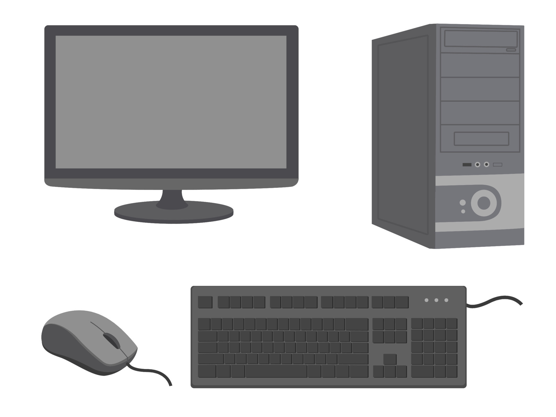 Computer elements set vector clipart design 5623835 Vector Art at Vecteezy