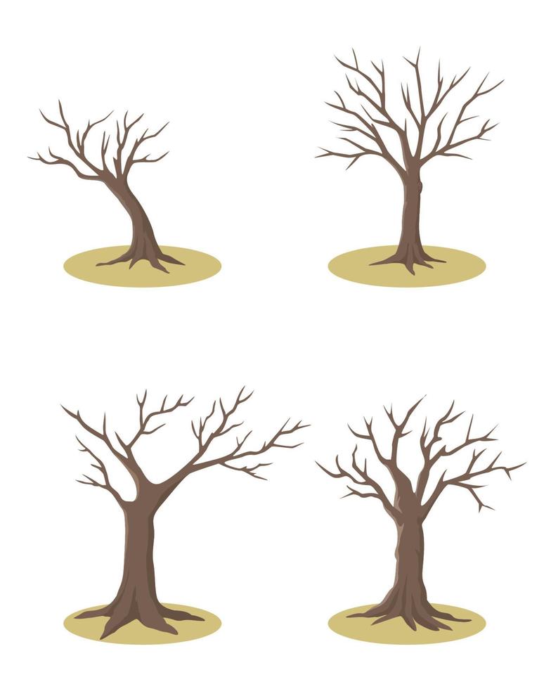 Dead tree vector clipart set