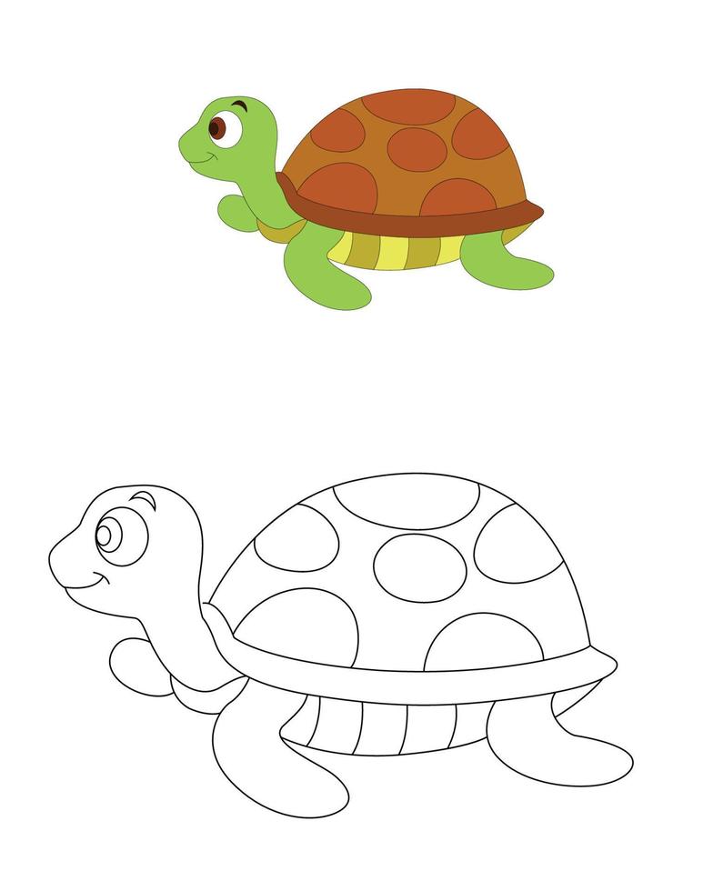 Turtles line drawing vector clipart set