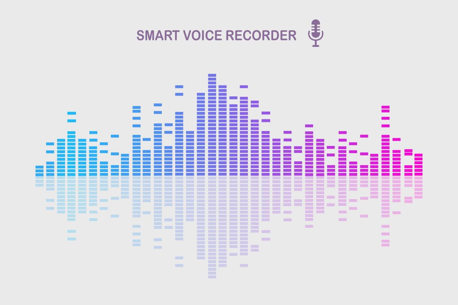 Sound audio wave from equalizer. Music frequency in color spectrum. Vector flat design