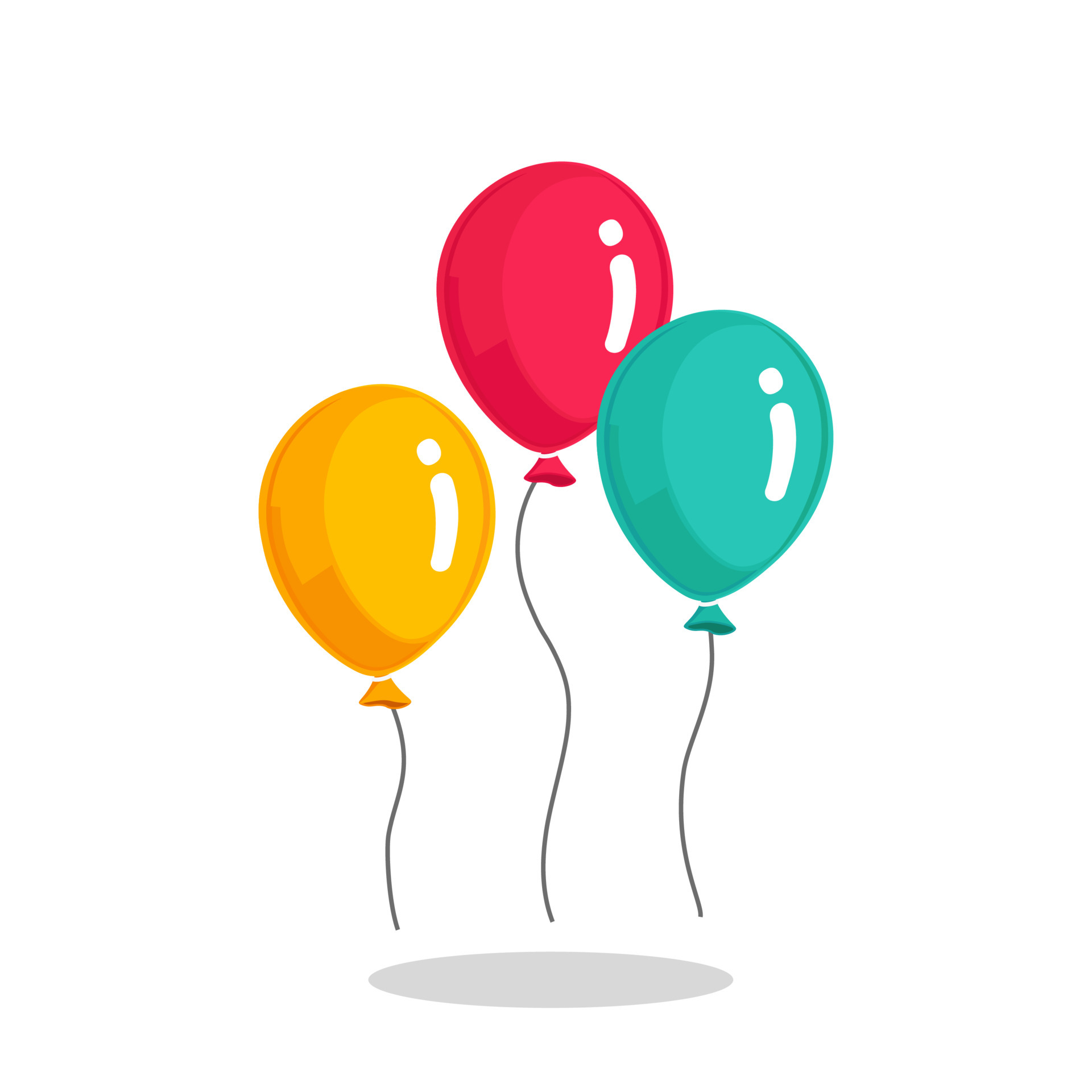 montón de globos de helio, bolas de aire voladoras aisladas en fondo  blanco. feliz cumpleaños, concepto de vacaciones. decoración de fiesta  diseño de dibujos animados de vectores 5624170 Vector en Vecteezy