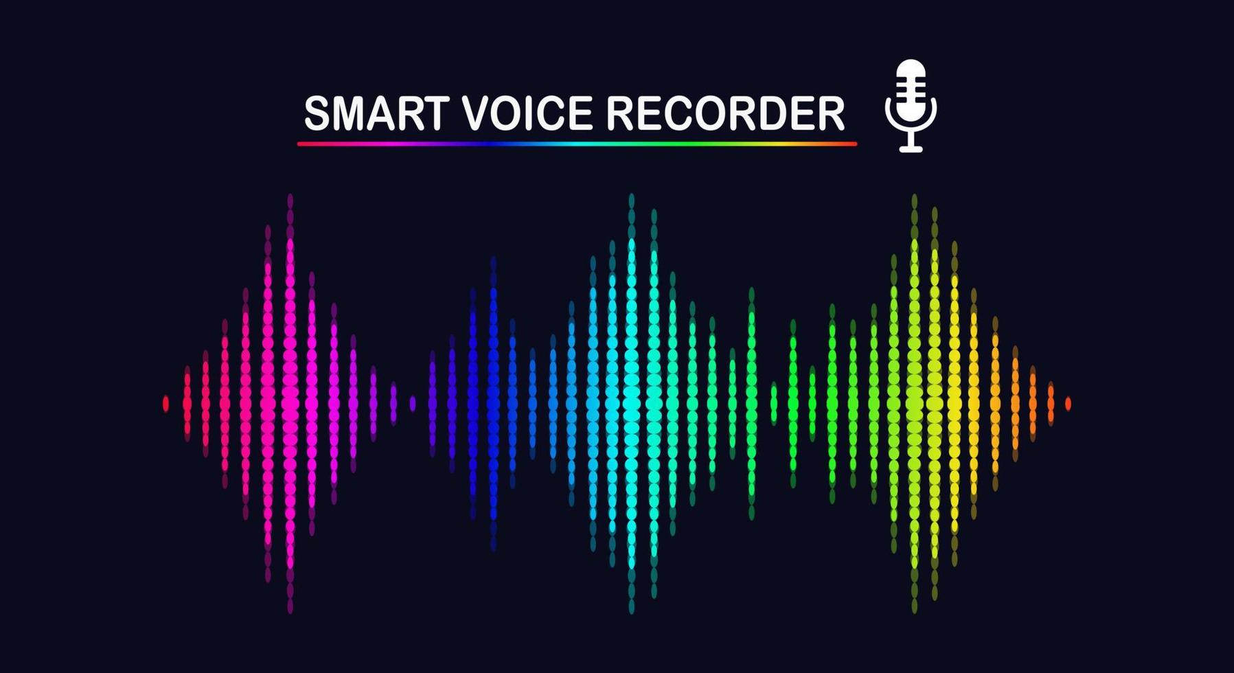 Sound audio wave from equalizer. Music frequency in color spectrum. Vector flat design