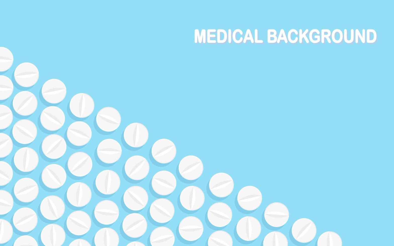 conjunto de pastillas, medicamentos, drogas. tableta analgésica, vitamina, antibióticos farmacéuticos. antecedentes médicos. diseño de dibujos animados de vectores