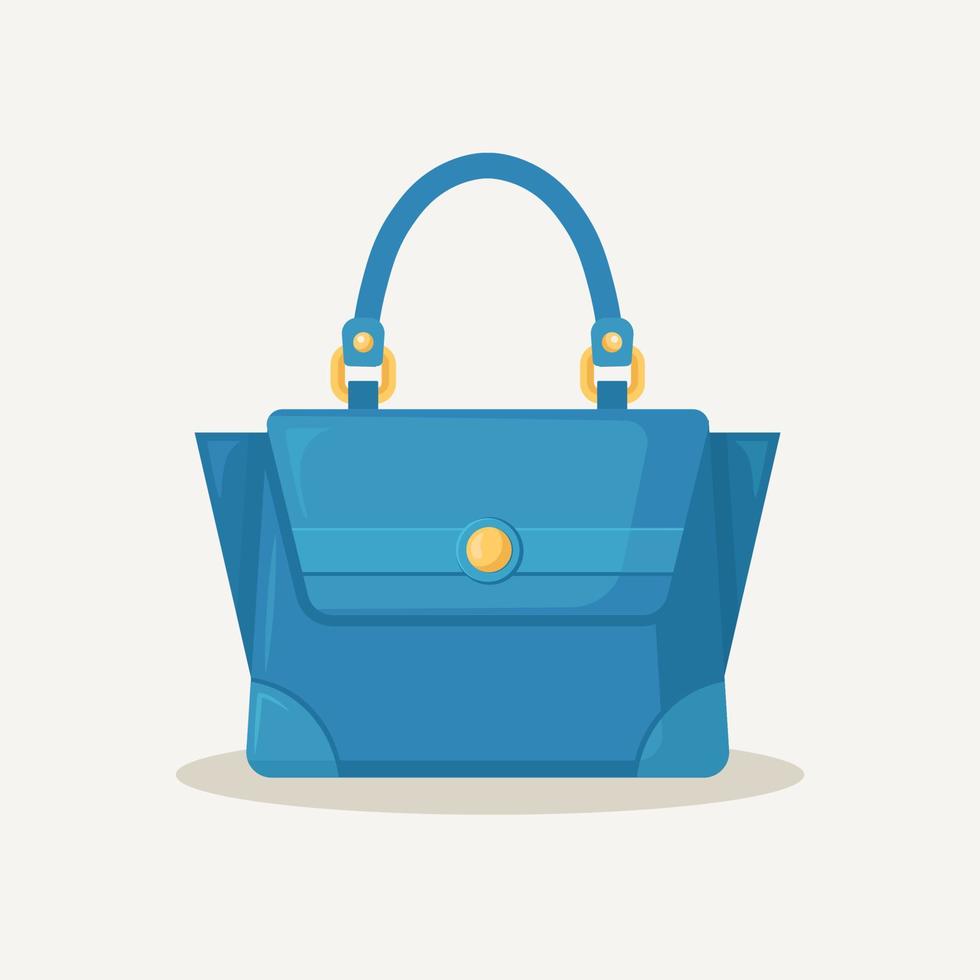 bolso femenino para compras, viajes, vacaciones. bolso de cuero con asa aislado sobre fondo blanco. hermosa colección casual de accesorios de mujer de verano. diseño plano vectorial vector