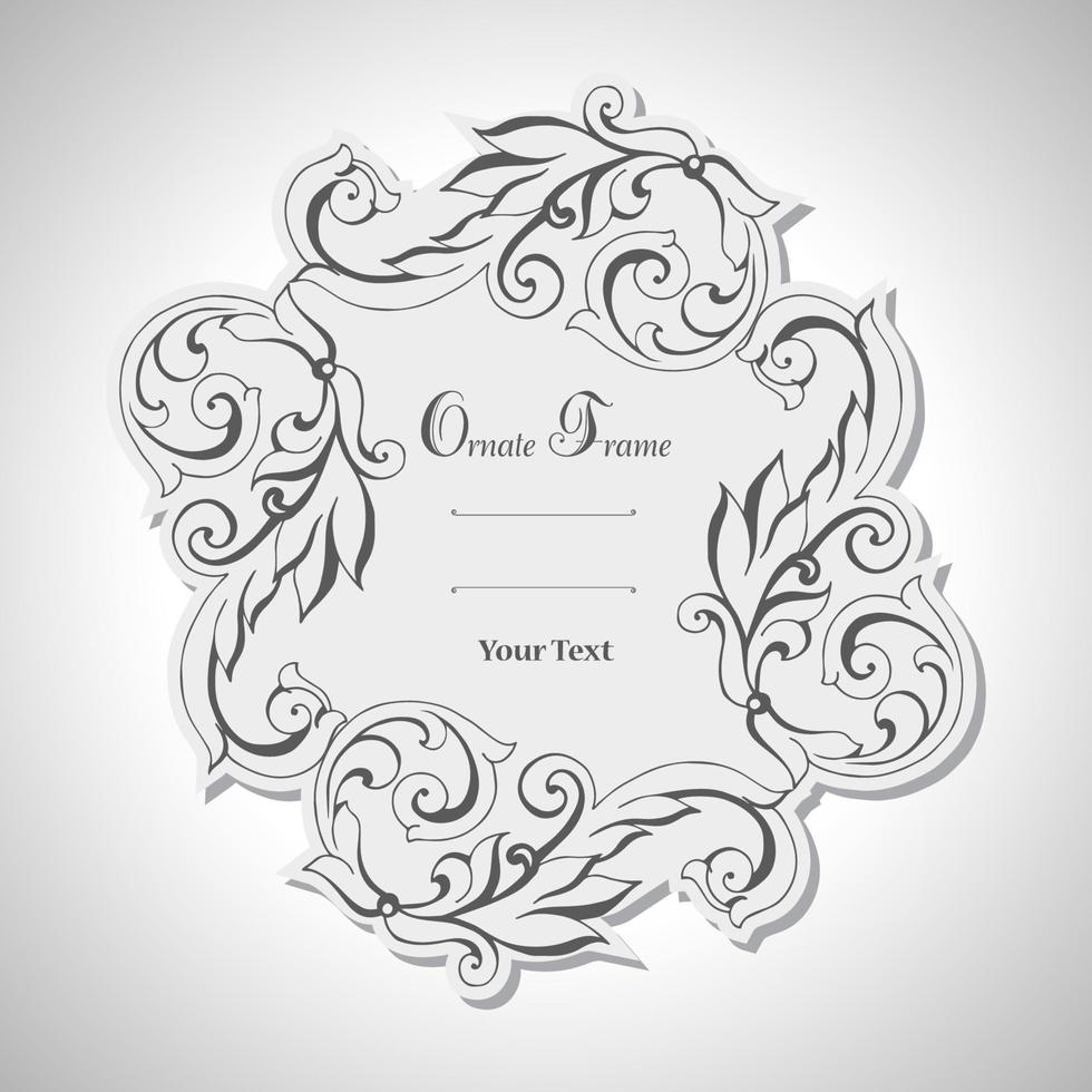 Vintage labels frames art-deco  image.damask vintage baroque scroll ornament swirl. Victorian monogram heraldic shield swirl.Retro floral leaf pattern border foliage antique  acanthus. vector