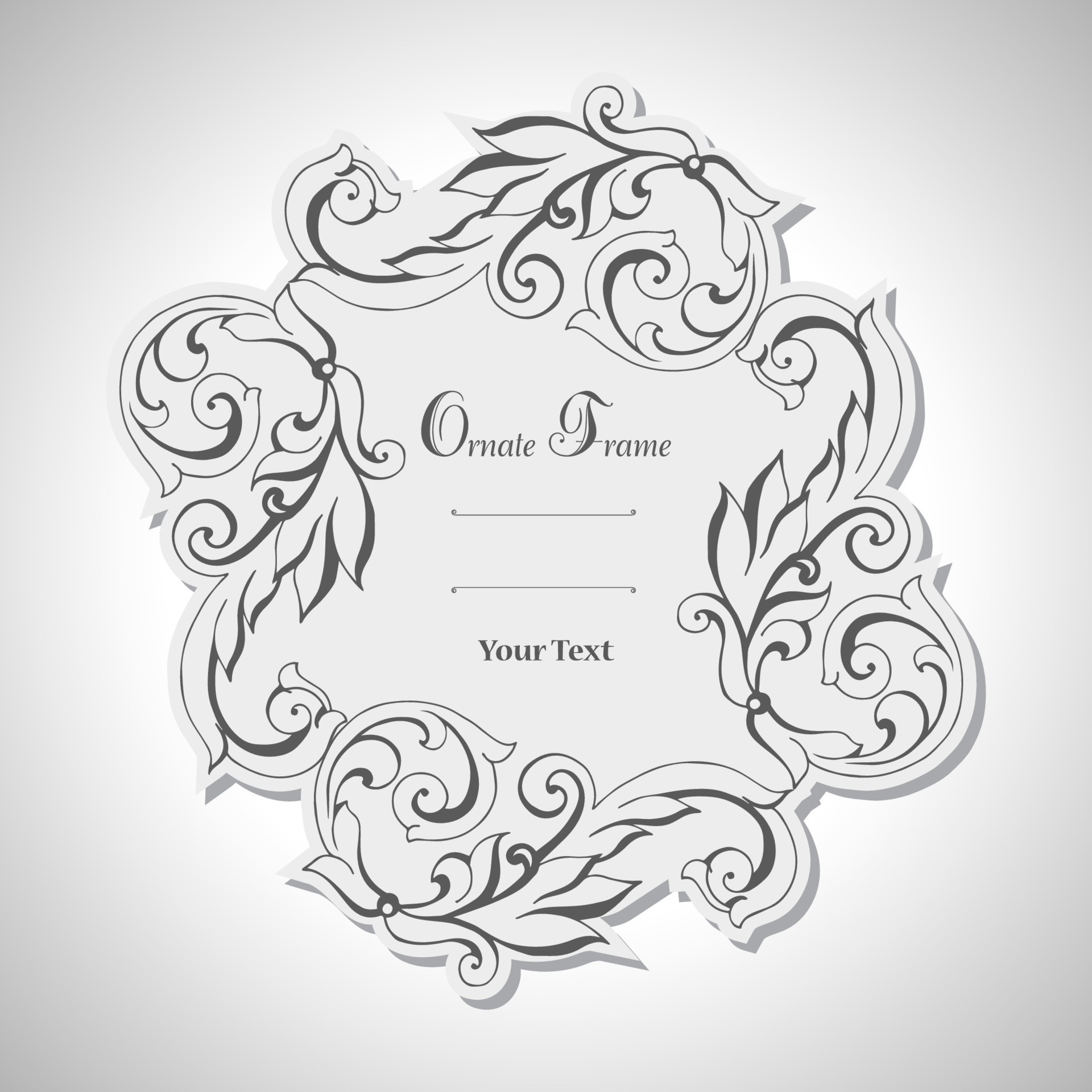 Vintage labels frames art-deco image.damask vintage baroque ...