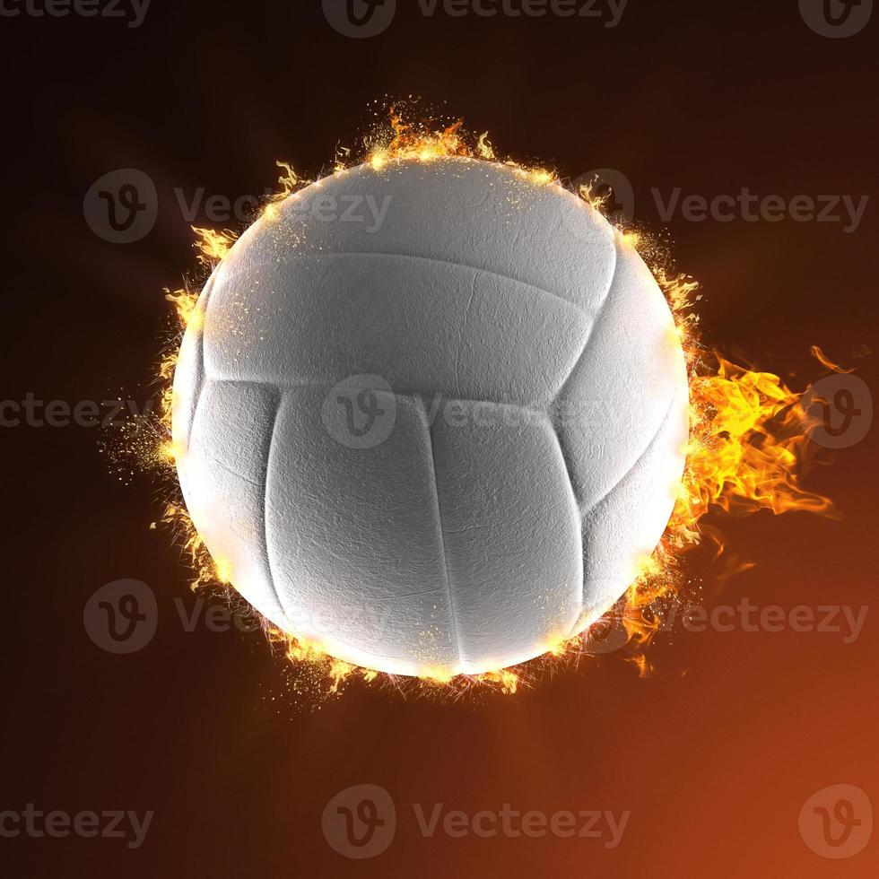 volleyball ball in fire photo