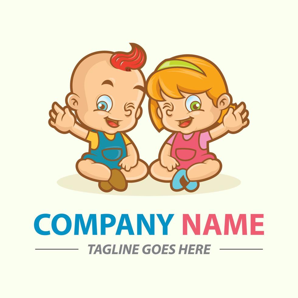 Mascot of Twin Toddler vector