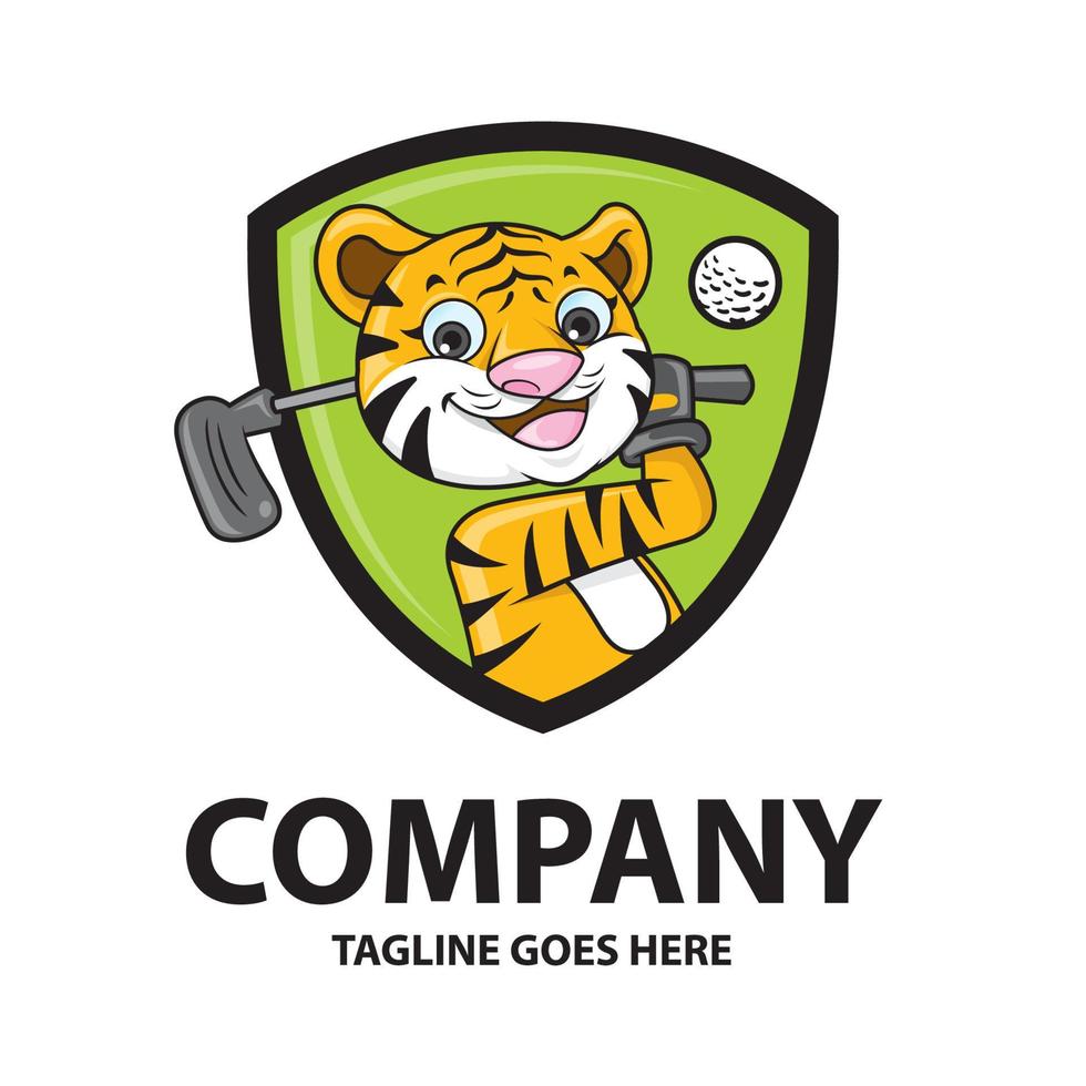 mascota del tigre golfista vector