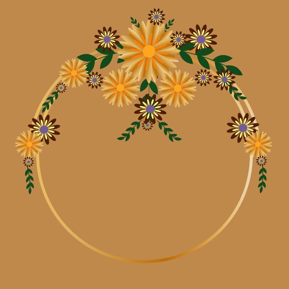 Circle Flowers Frame vector