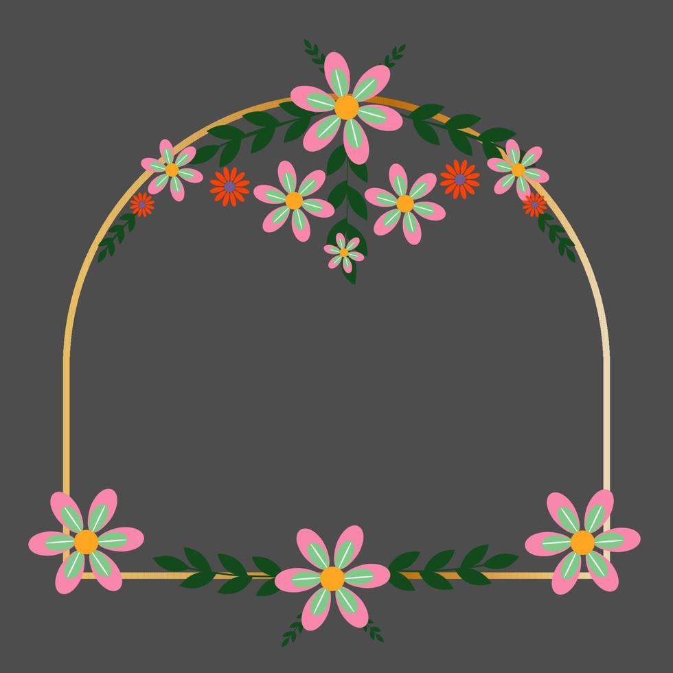 Colored Flowers Frame vector