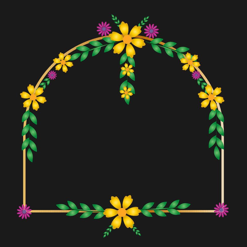 marco de flores de colores vector