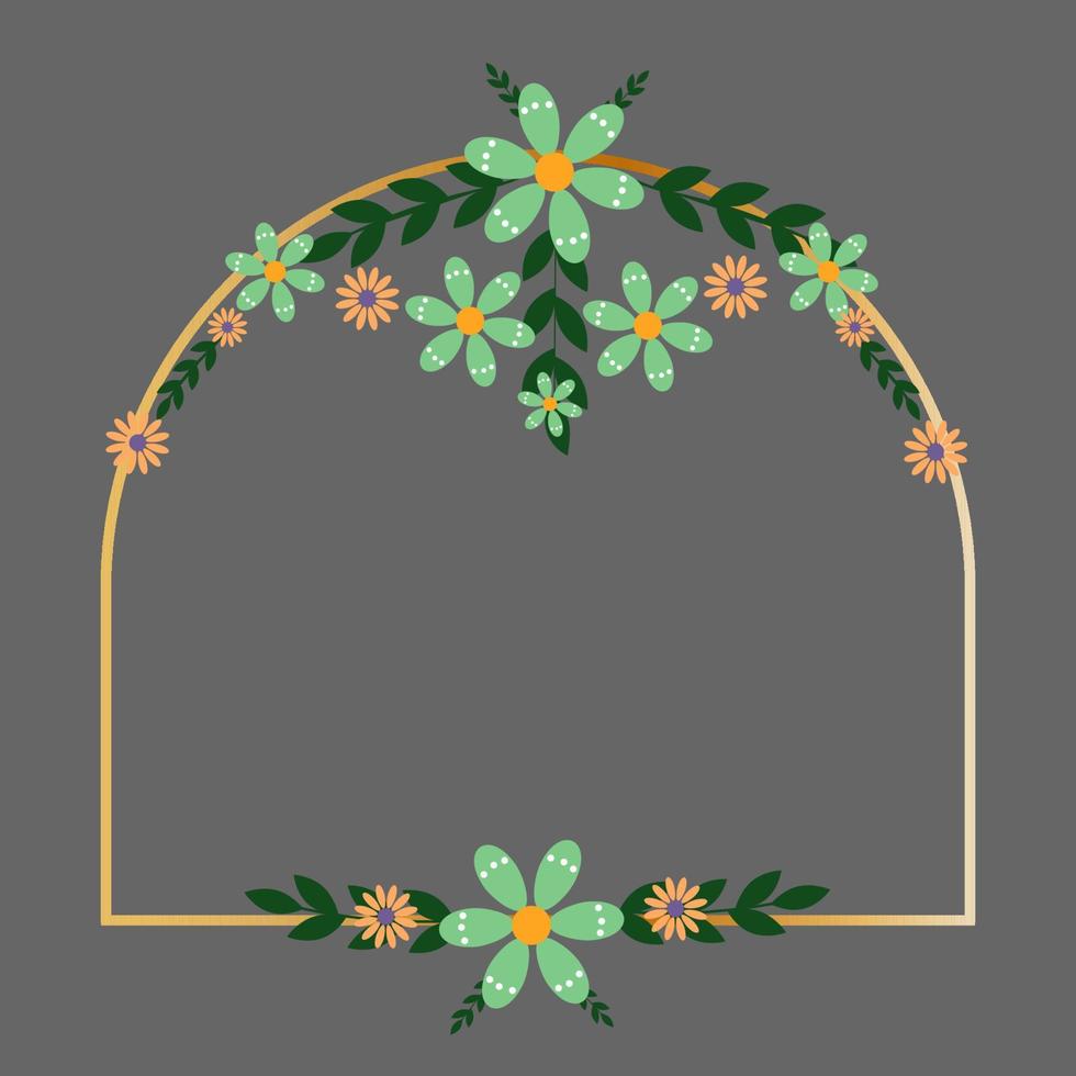 Colored Flowers Frame vector