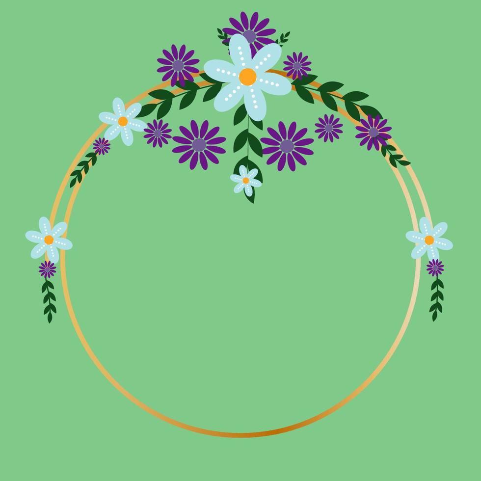 Circle Flowers Frame vector