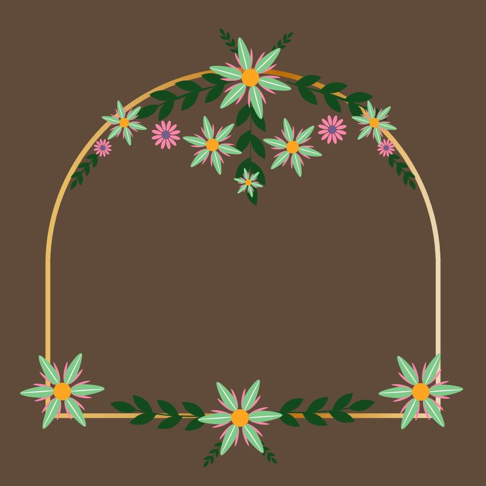 Colored Flowers Frame vector