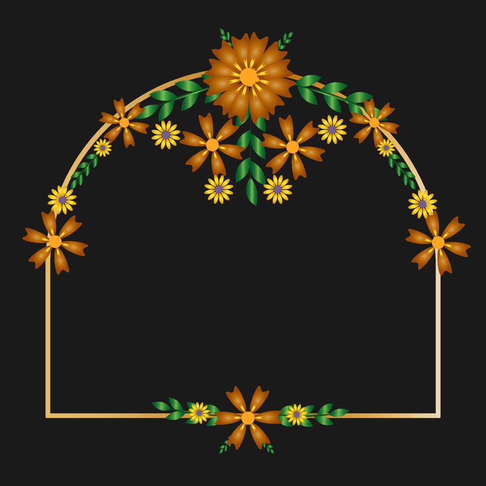 Colored Flowers Frame vector