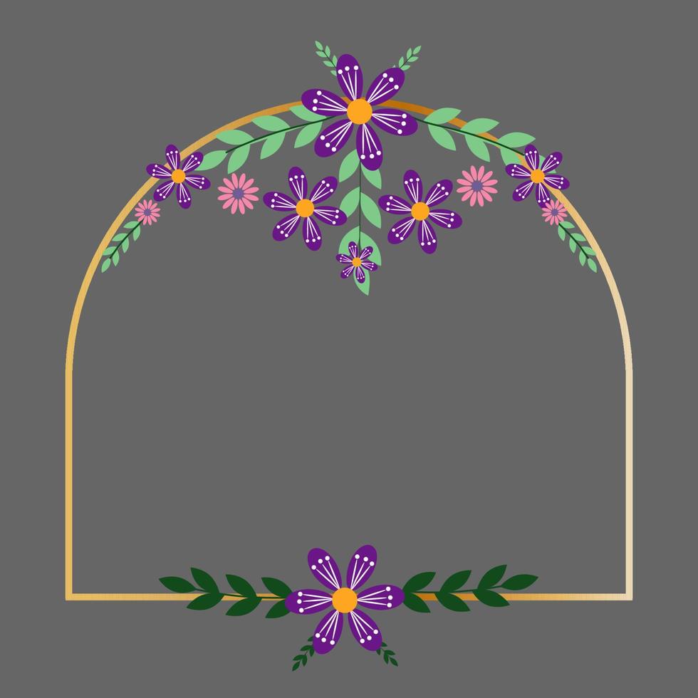 Colored Flowers Frame vector