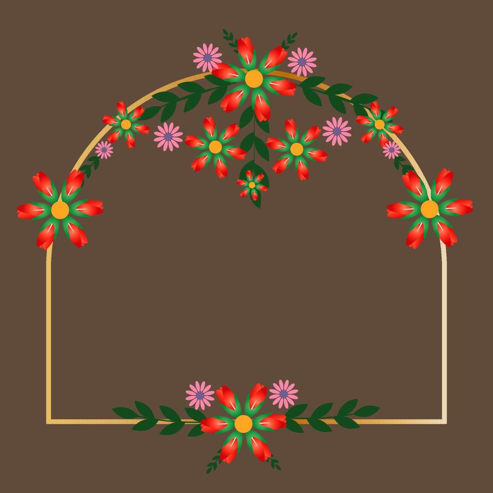 Colored Flowers Frame vector