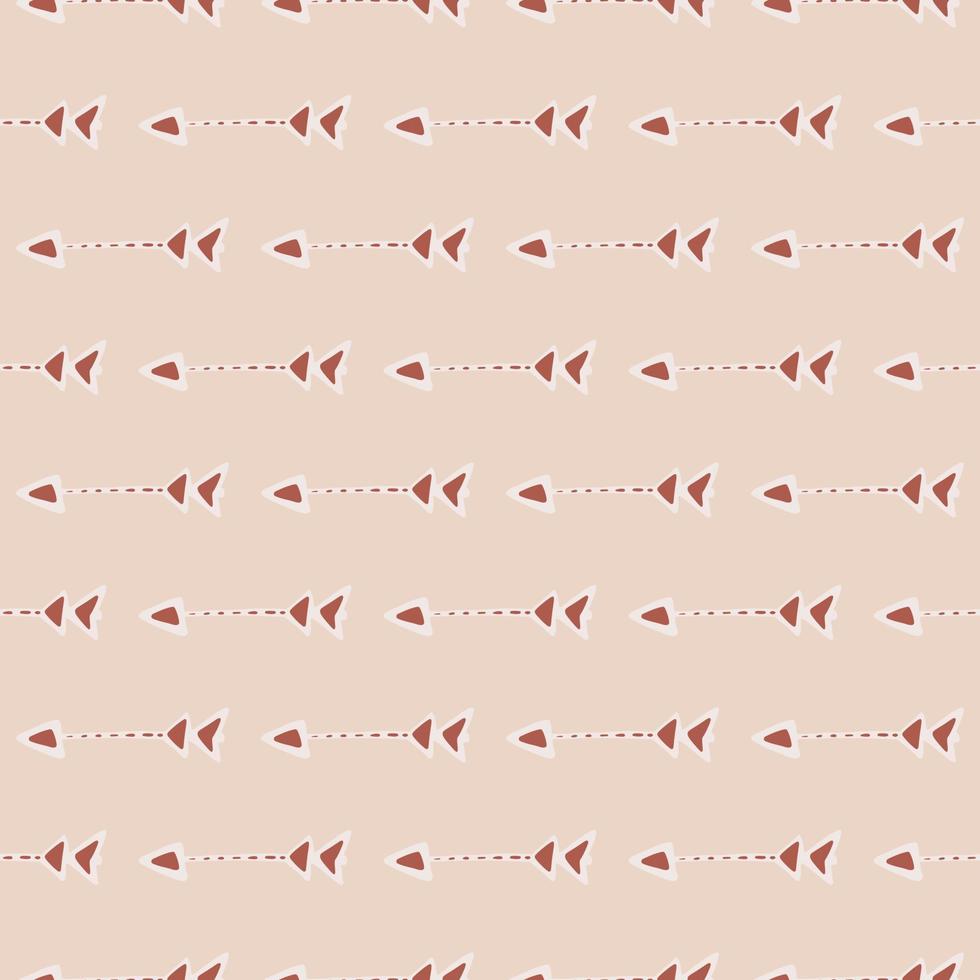 Seamless pattern with red arrows and light pink background. Ethnic colorful design. vector