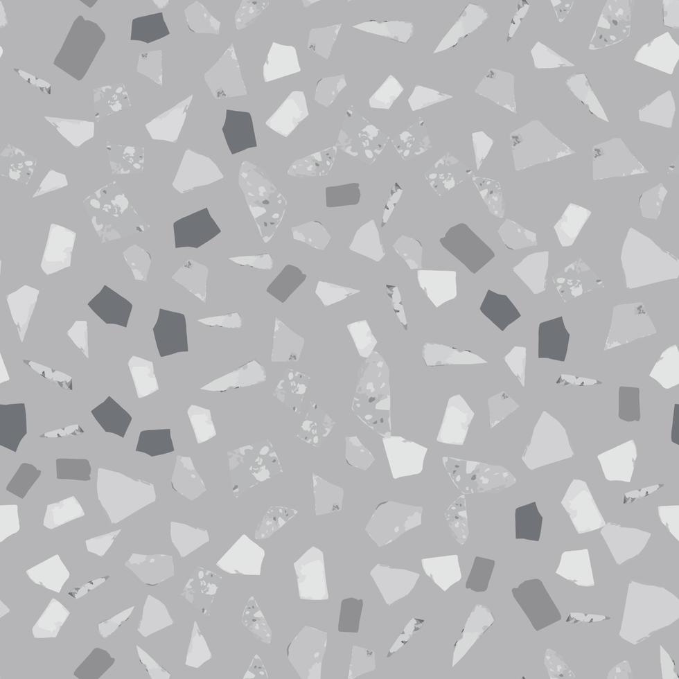 Terrazzo seamless pattern design on gray background. vector