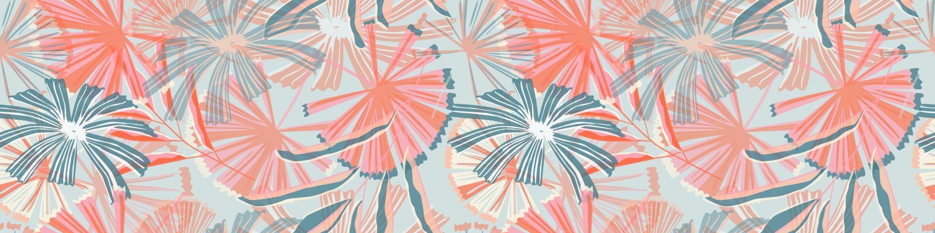 Tropical palm leaves seamless pattern. Abstract jungle leaves botanical wallpaper. vector