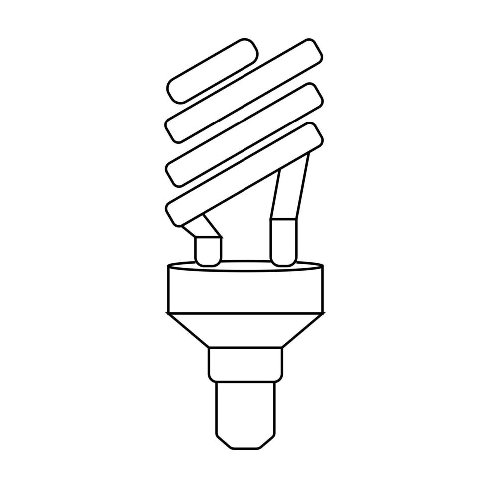 icono de bombilla ecológica de contorno. lámpara halógena. vector