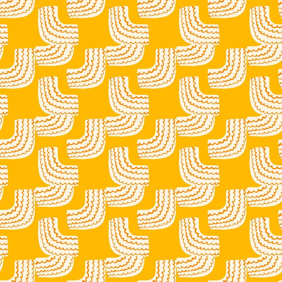 Random seamless colorful pattern. Bright yellow background and white elements vector