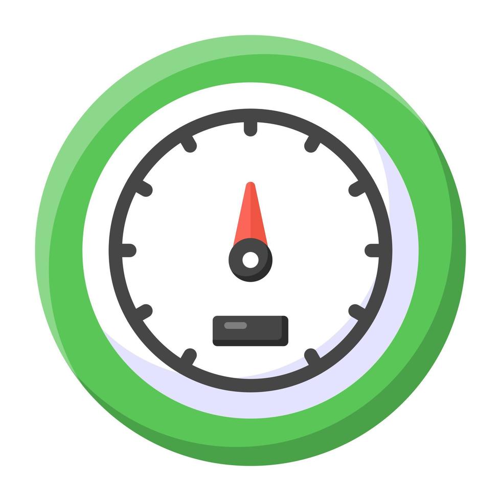 Odometer flat style editable icon, car speedometer vector