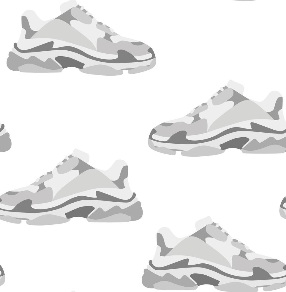 Sneaker shoe seamless pattern. Consept fashion . Flat design. Vector illustration.
