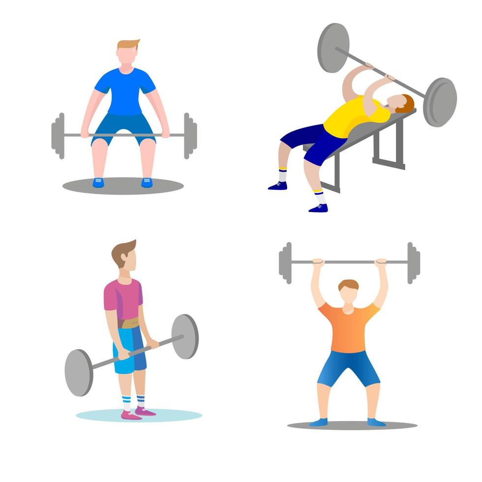 men are engaged weightlifting in the gym seamless pattern vector