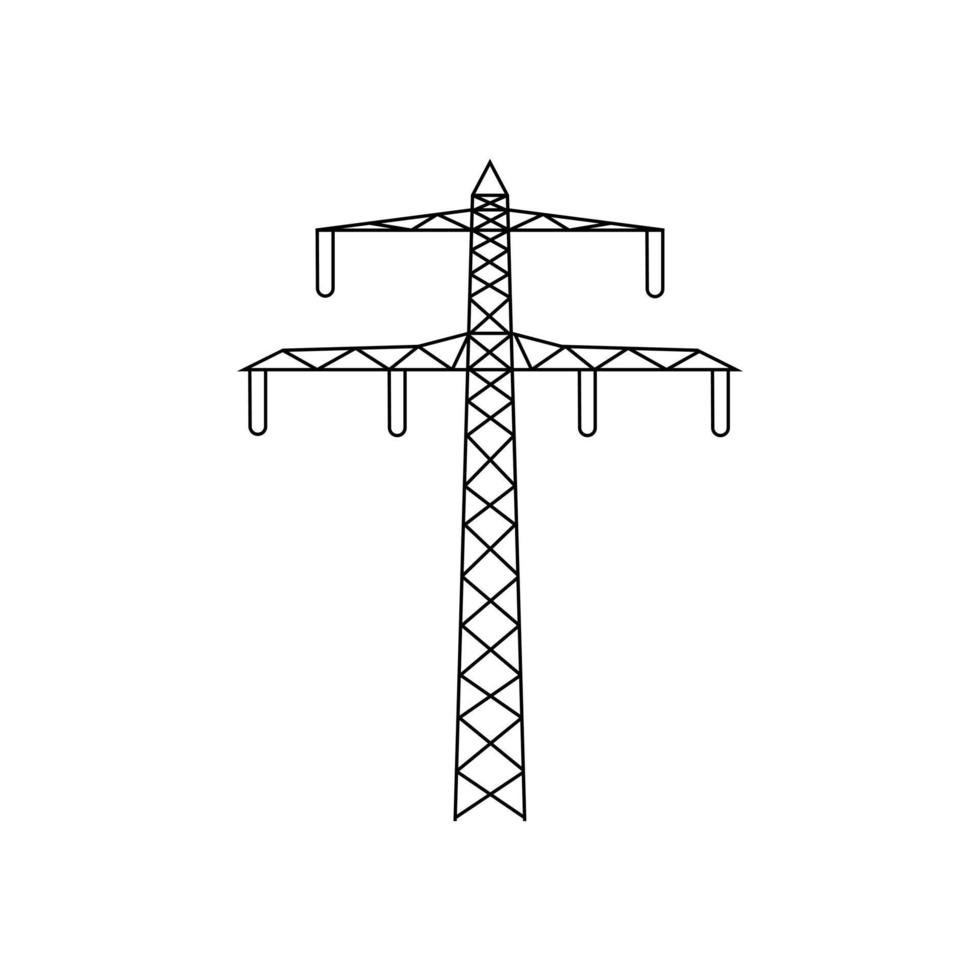 Power line symbol. Electric power line tower pictogram. vector