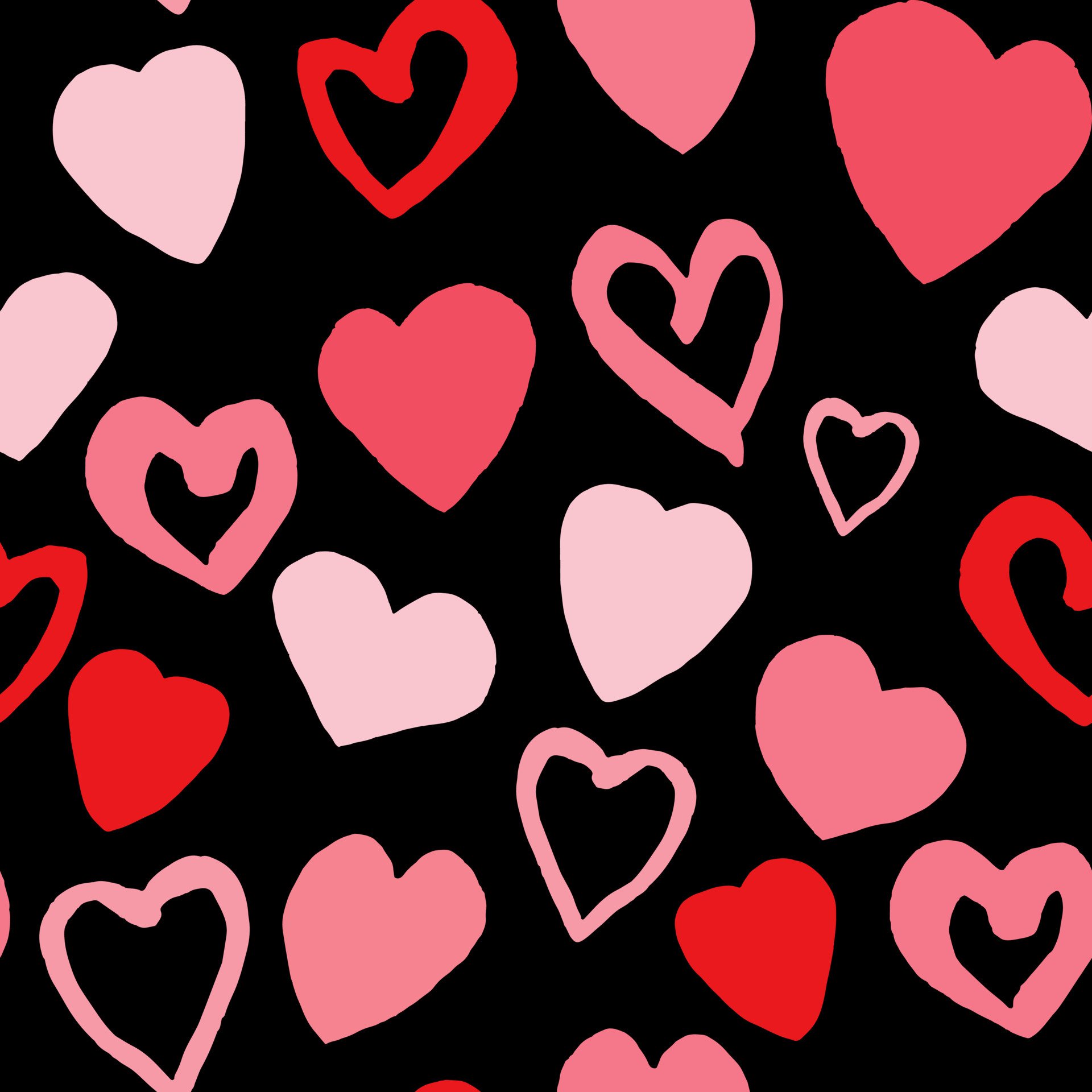 Simple hearts seamless pattern on black background. 14 february wallpaper.  5626390 Vector Art at Vecteezy