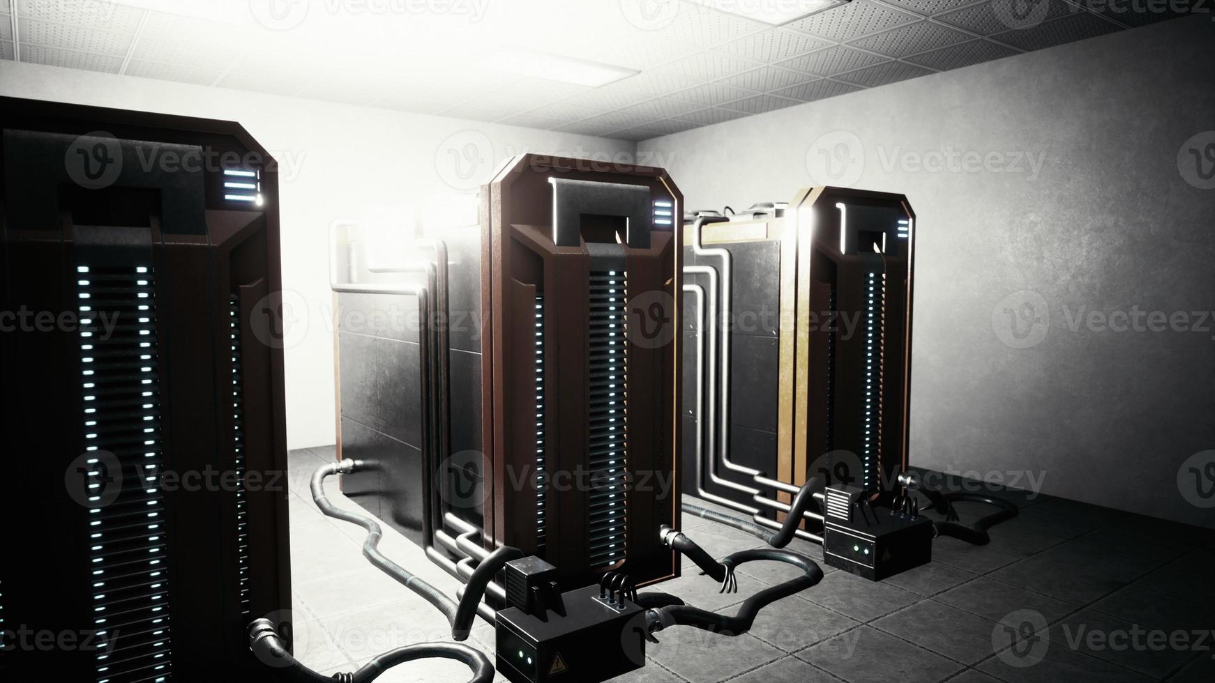 cryptocurrency mining farm using computer graphic cards photo