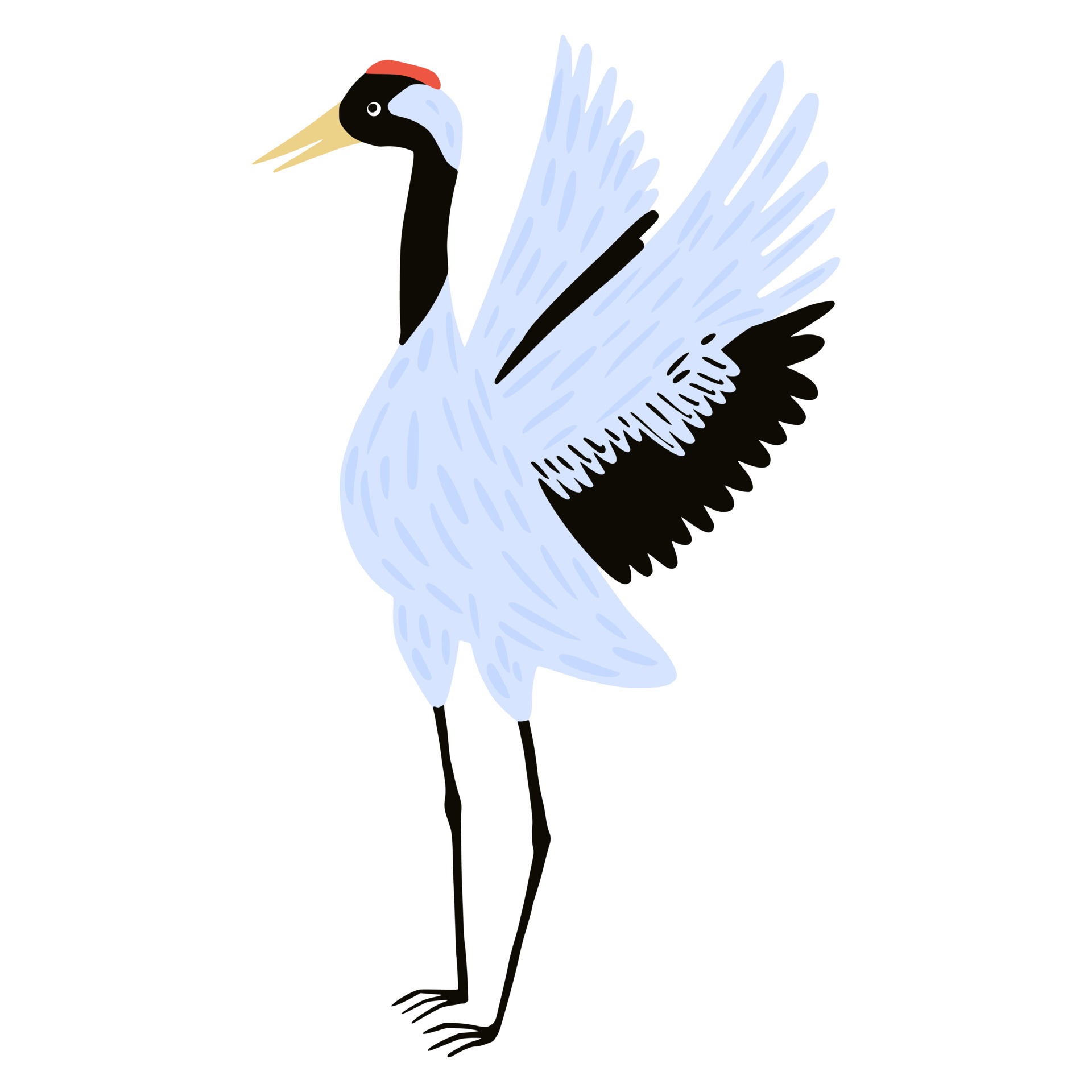 Crane bird dancing isolated on white background. Beautiful bird gray color  from asian culture design element in flat style. 5626722 Vector Art at  Vecteezy