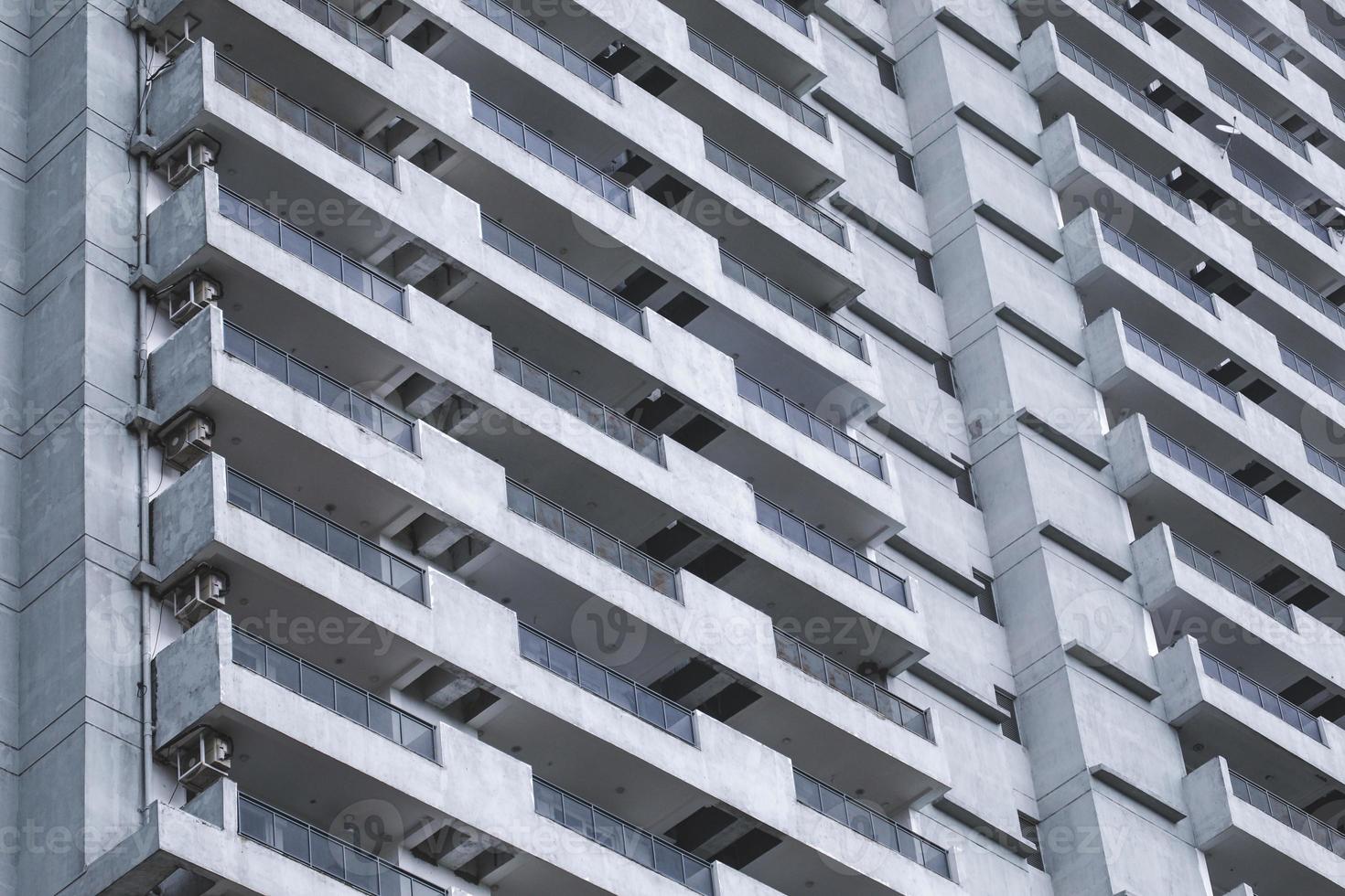 Abstract fragment of contemporary architecture, abstract view of balconies in a building. photo