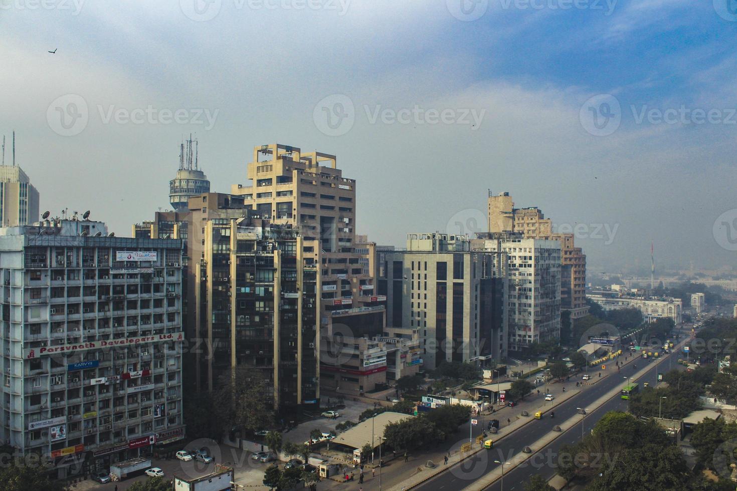 An aerial view of connaught place getting opened after lockdown. photo