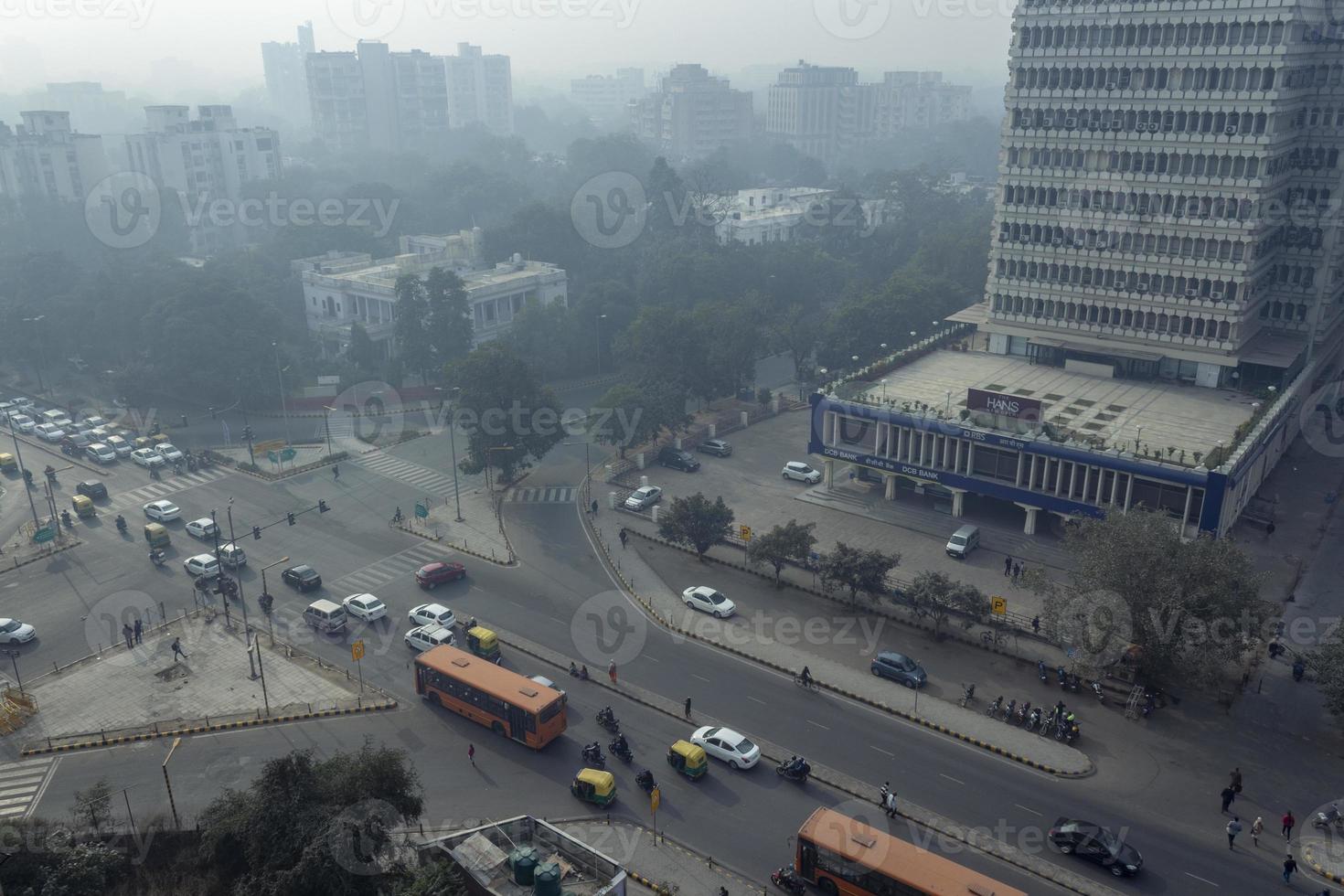 An aerial view of connaught place getting opened after lockdown. photo