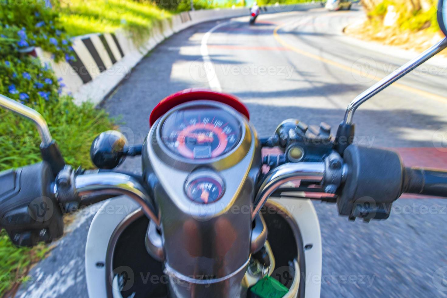 Driving and rent scooters mopeds motorbikes on Koh Samui Thailand. photo