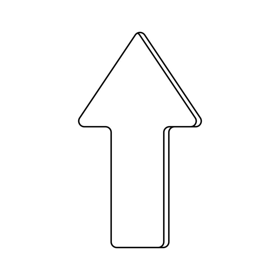 Vector sign outline arrow up. Simple illustration on background