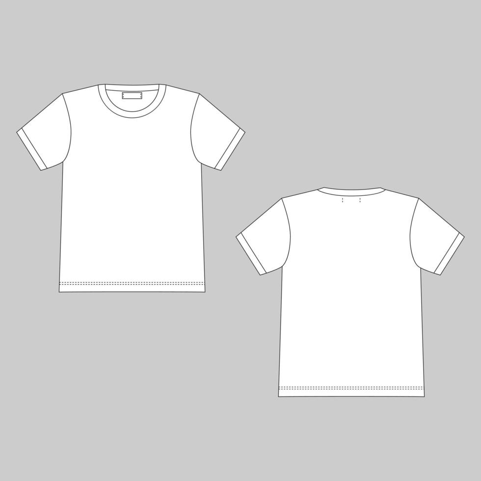 Technical sketch women t shirt isolated on gray background. vector