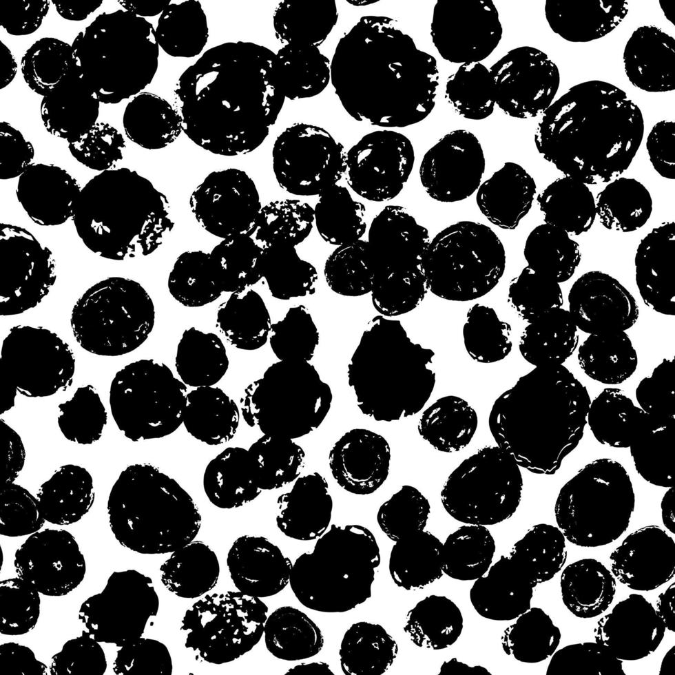 Grunge circles seamless pattern. Hand drawn paint brush. vector