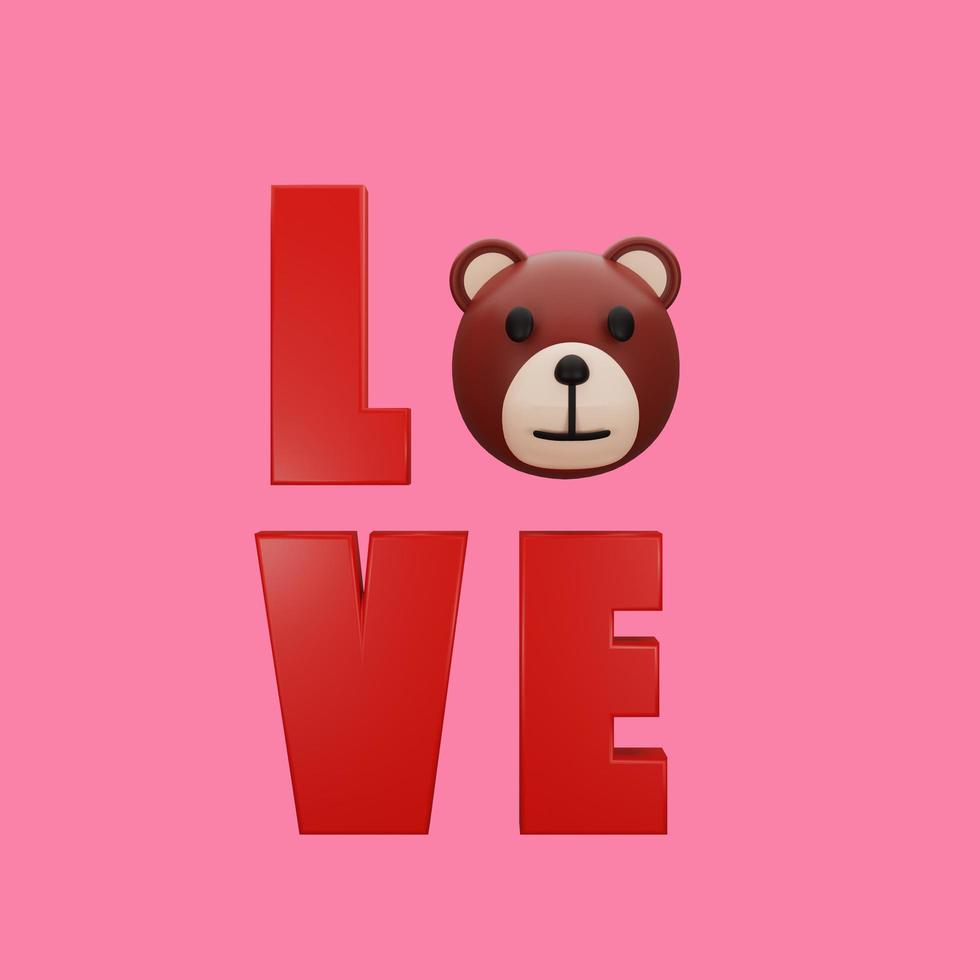 teddy bear with valentine's concept photo
