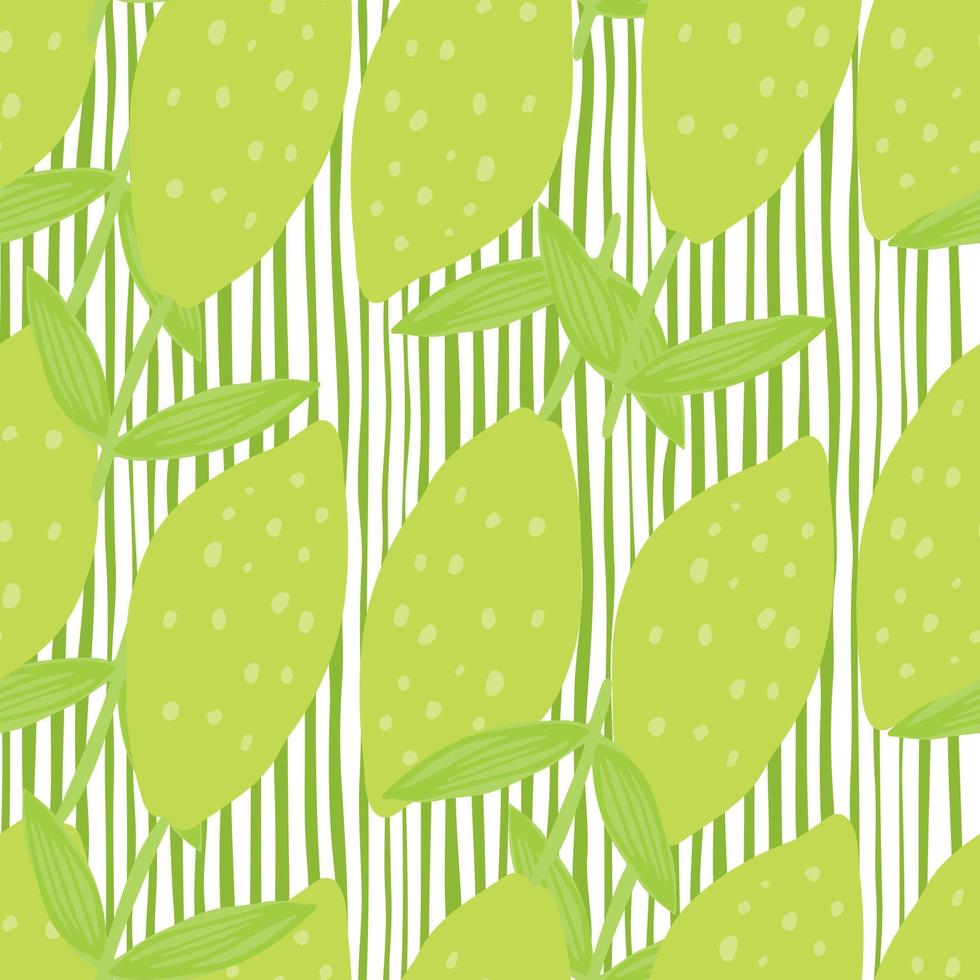 Trendy lemon with leaves seamless pattern on white background. vector