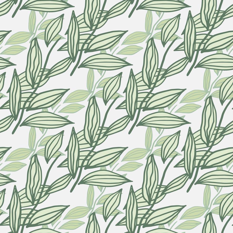 Outline branches silhouettes botanic isolated seamless pattern. Floral backdrop with white background. vector
