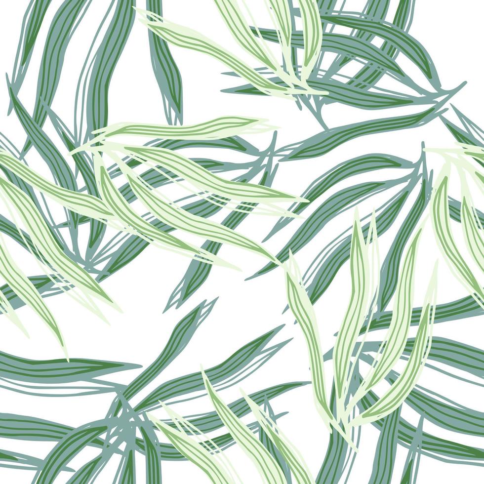 Random abstract seaweeds seamless pattern on white background. vector