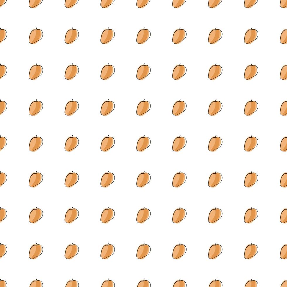 Organic summer food seamless pattern with tasty contour apricot print. White background. Healthy print. vector