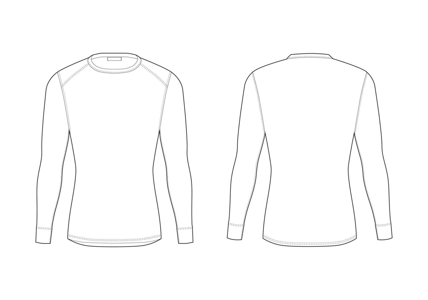 Men winter thermal underwear. Blank templates of long sleeve t-shirt. vector