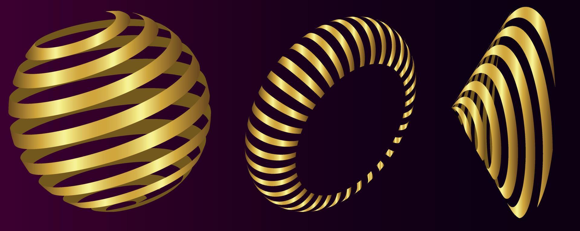 3D Spiral Shapes vector file