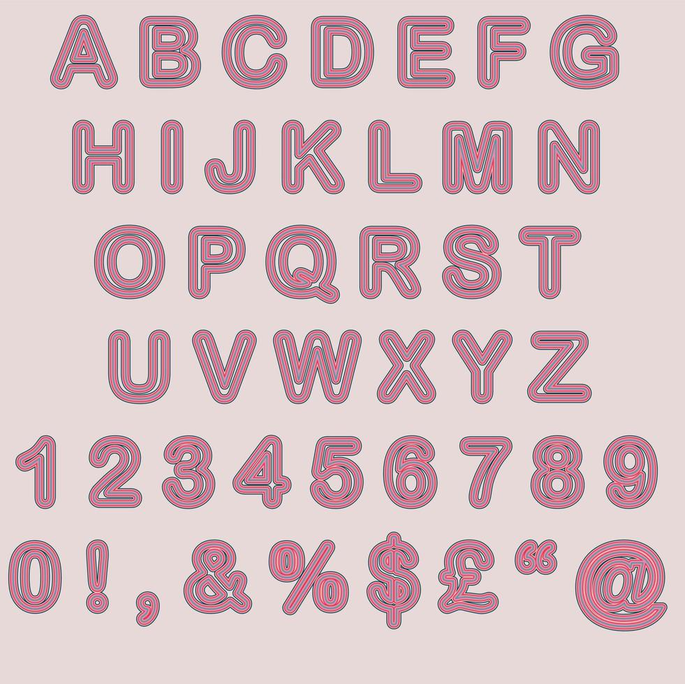 Multicolor alphabate text vector file